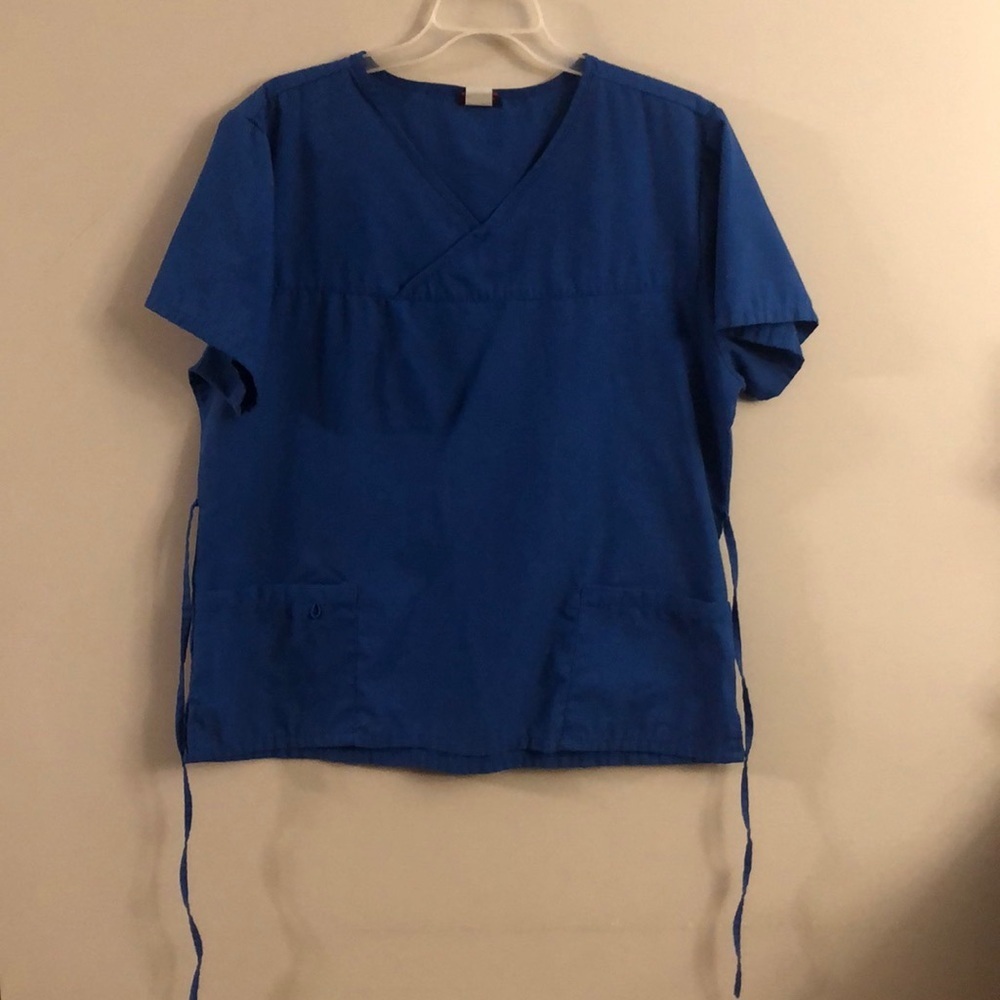 Denice blue scrub top